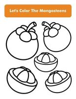 Mangosteens Coloring Book Page In Letter Page Size Children Coloring Worksheet Premium Vector Element