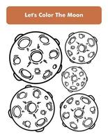 The Moon Coloring Book Page In Letter Page Size Children Coloring Worksheet Premium Vector Element