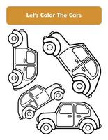 Cars Coloring Book Page In Letter Page Size Children Coloring Worksheet Premium Vector Element