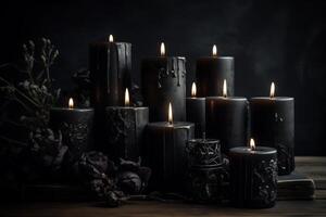 Dark Candles AI Generated photo