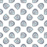 AI Brain and Mouse Cursor vector colored seamless pattern