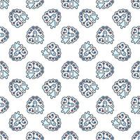AI Brain and Mouse Cursor vector colored seamless pattern