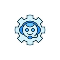 Chatbot in Gear vector Bot Settings concept colored icon or symbol