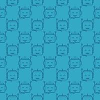 Chatbot Robot Head vector concept outline seamless pattern