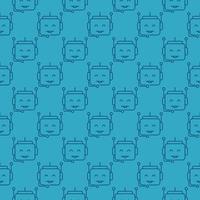 chatbot robot cabeza vector concepto contorno sin costura modelo