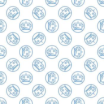 chatbot robot circulo vector concepto línea sin costura modelo