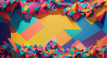 Vibrant background with triangles with colorful geometric shapes photo