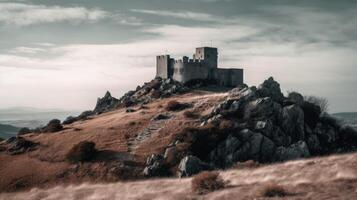 A fortress on a hilltop. photo