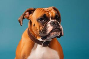 Close-up portrait of a boxer dog photo