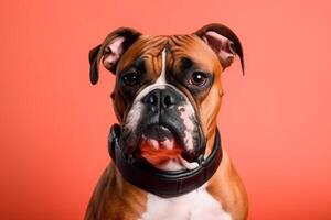 Close-up portrait of a boxer dog photo