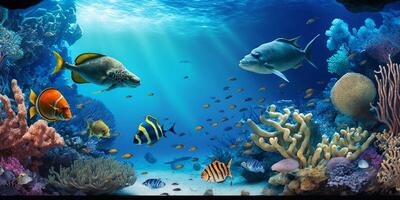 The beautiful underwater sea life with . photo