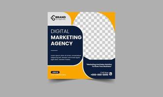 Digital marketing agency social media and post template vector