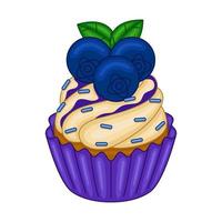 Blueberry Cupcake in vector illustration