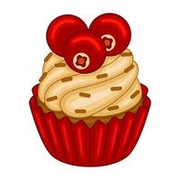 Cranberry Cupcakes in vector illustration