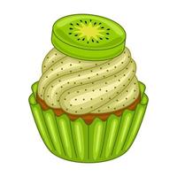 Kiwi Cupcake in vector illustration