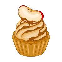 Apple Caramel Cupcake in vector illustration