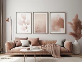 beautiful interior of minimal boho wall art photo