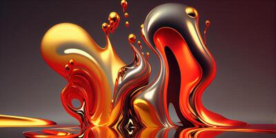 cool flow of abstract liquid steel . photo