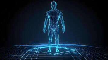 holograma humano 3d modelo ilustración ,generativo ai foto
