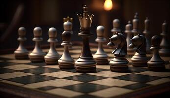 chess set on chess board,luxury chess game photo ,