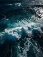 View waves in the ocean via drone , photo