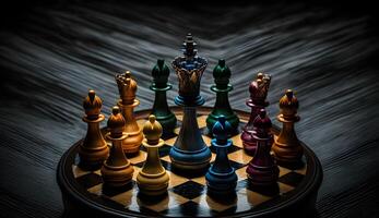 ajedrez conjunto en ajedrez tablero de lujo ajedrez juego foto ,generativo ai