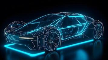 futuristic hologram super car , photo