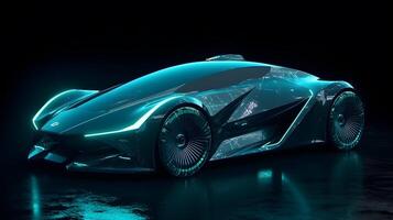 futuristic hologram super car , photo