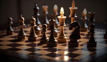 chess set on chess board,luxury chess game photo ,