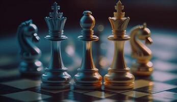 chess set on chess board,luxury chess game photo ,