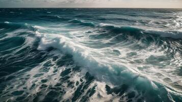 ver olas en el Oceano vía zumbido ,generativo ai foto