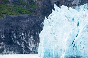 Landscape of ice glaciers melting. Sunny melting glacial ice atlantic ocean greenland. photo