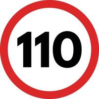 110 speed limitation road sign vector . Traffic sign speed limit 110