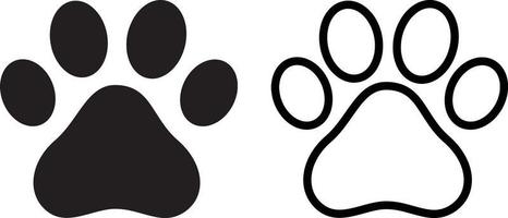 pet paw icon set vector . paw print icon . dog or cat paw . dog foot