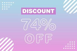 74 percent Sale and discount labels. price off tag icon flat design. vector