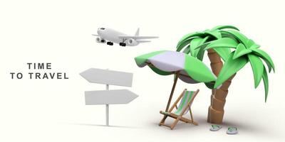 3d realistic concept time to travel. Vector illustration.