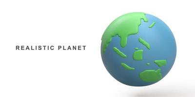 3d realista planeta en blanco antecedentes. vector ilustración.