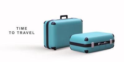 3D realistic travel bags on white background. Vector illustration.