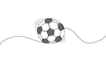 Continuous one line drawing of Soccer ball vector