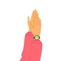 Cartoon Color Male Clapping Human Hands. Vector