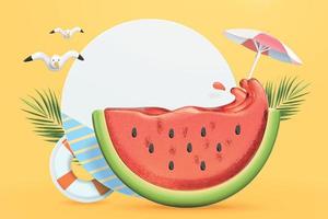 resumen tropical antecedentes con blanco pegatina para textos, verano concepto, 3d ilustración vector