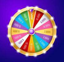 Realistic Detailed 3d Casino Fortune Wheel Jackpot Concept. Vector