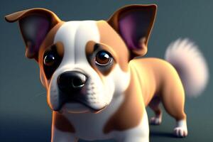 Digital illustration of a Bulldog in front of a dark background. photo