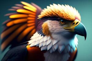 calvo águila pájaro - 3d prestados ilustración. ai generado foto