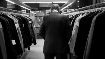 Business Suit Shopping in a Department Store. photo