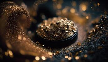 Sparkling Luxury. Glitter, Bokeh Sparkles, and Particles. photo