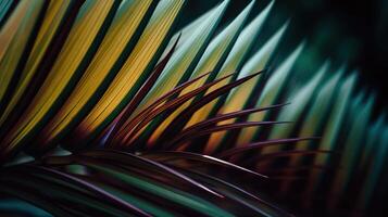 Palms in Detail, A Close-up of Lush Green Foliage. photo