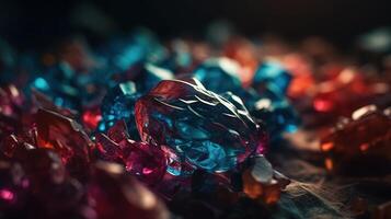 Close-up of Beautiful Crystals with Radiant Shine and Unique Formation. photo