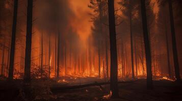 el devastador impacto de bosque incendios generativo ai foto