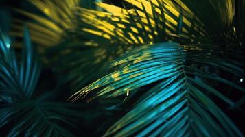 Palms in Detail, A Close-up of Lush Green Foliage. photo